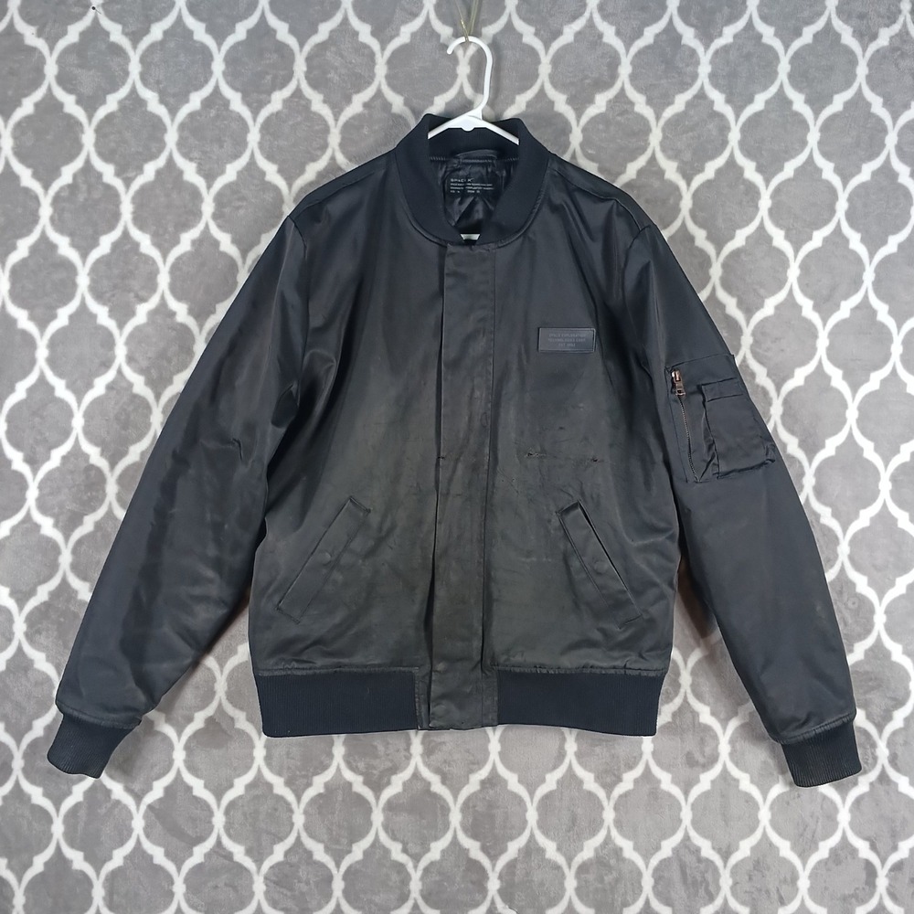 SpaceX Bomber Jacket Men XL Black Space Exploration Technologies Corp Flight